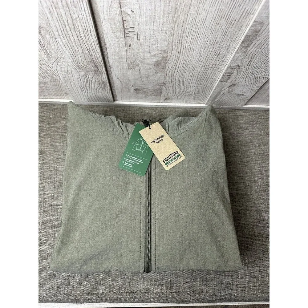 Signature by Levi Strauss & Co Womens Parka L Jacket Olive Green Lightweight - Picture 3 of 7